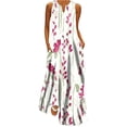 thumbnail image 1 of Lindreshi Maxi Dresses for Women 2024 Women Casual Loose Printed Tank Dress Beach V-neck Pocket Sundress Sleeveless Dresses, 1 of 5