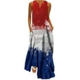 thumbnail image 1 of Lindreshi Maxi Dresses for Women 2024 Women Casual Loose Printed Tank Dress Beach V-neck Pocket Sundress Sleeveless Dresses, 1 of 5