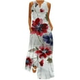 thumbnail image 1 of Lindreshi Maxi Dresses for Women 2024 Women Casual Loose Printed Tank Dress Beach V-neck Pocket Sundress Sleeveless Dresses, 1 of 3