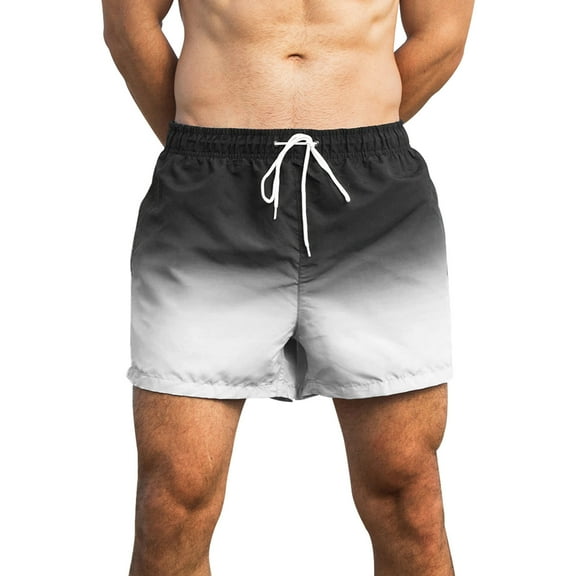 Lindreshi Mens Shorts Clearance Men's Summer Oversized Thin Gradient Beach Pants Casual Five-Point Sports Shorts Pants