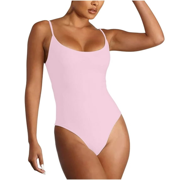 Lindreshi One Piece Swimsuits for Women Women's New Suspender Backless Lanyard Large Sexy Color One-Piece Swimsuit