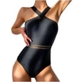 thumbnail image 1 of Lindreshi One Piece Swimsuits for Women Women's Solid Color Bikini Swimsuit Beachwear Set, 1 of 9