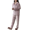 thumbnail image 1 of Lindreshi Pajamas for Women Set Long Sleeve 2pc Ladies Fashion Flannel Print Pocket Long Sleeve+ Long Pants Pajama Suit, 1 of 7