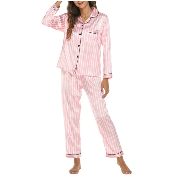 Lindreshi Pajamas for Women Set Long Sleeve 2pc Womens Fashion Print Home Wear Two-Piece Suit Long Sleeve Pants Pajama Set
