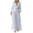 thumbnail image 1 of Lindreshi Pj Sets for Woman Fashion Women Solid V-Neck High Waist Casual Long SLeeve Top+ Pant Set, 1 of 6