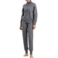 thumbnail image 1 of Lindreshi Pj Sets for Woman Fashion Women Winter Knit Long Sleeved Pants Shirt Casual Two Piece Suit, 1 of 4