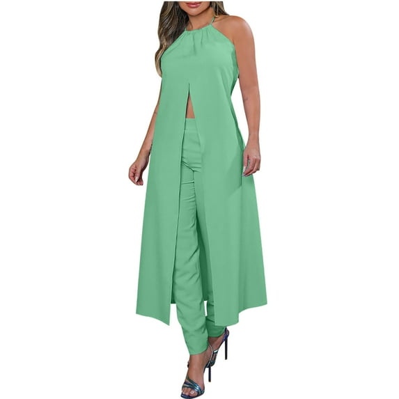 Lindreshi Pj Sets for Woman Women Casual Summer Sleeveless Tops and Long Pants Two Set Suit