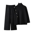 thumbnail image 1 of Lindreshi Pj Sets for Woman Women Winter Knit Long Sleeved Pants Shirt Casual Two Piece Suit, 1 of 8