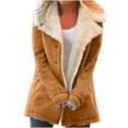 thumbnail image 1 of Lindreshi Plus Size Coats for Women Clearance Women Plus Size Winter Warm Composite Plush Button Lapels Jacket Outwear Coat, 1 of 6
