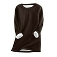 thumbnail image 1 of Lindreshi Plus Size Shirts for Women Clearance Women's Large Loose Raglan Top Thickened and Velvet Lamb Wool Warm Underlay, 1 of 4