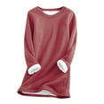 thumbnail image 1 of Lindreshi Plus Size Tops Long Sleeve Women's Large Loose Raglan Top Thickened and Velvet Lamb Wool Warm Underlay, 1 of 2