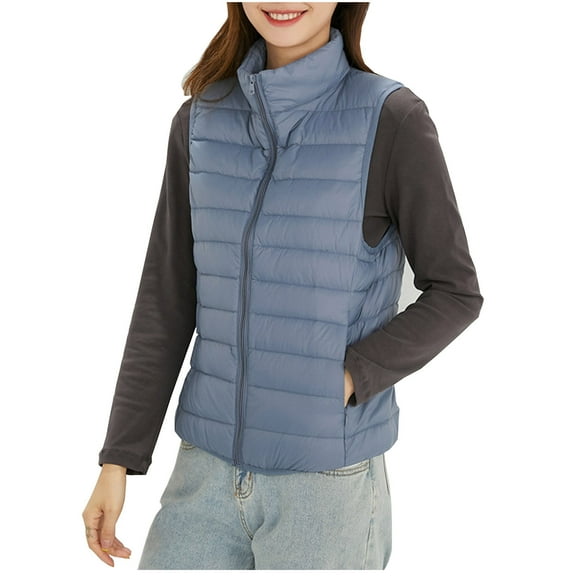 Lindreshi Puffer Vest Women Plus Size Clearance Fashion Women Winter Warm Wadded Jacket Style Lightweight Down Coat Vest Jacket