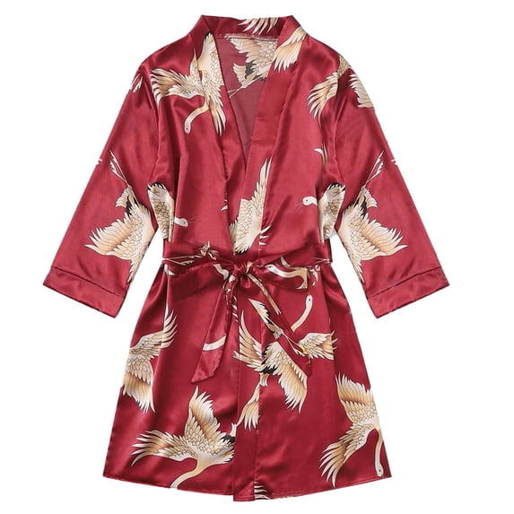 Lindreshi Robes for Women Clearance Satin Silk Pajamas Women Nightdress Lingerie Robes Underwear Sleepwear Sexy