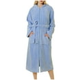 thumbnail image 1 of Lindreshi Robes for Women Clearance Women's Fashion Robe Bathrobe Lengthening Keep Warm Lapel Same Style for Men and Women Long Sleeve, 1 of 5