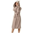 thumbnail image 1 of Lindreshi Robes for Women Clearance Women's Fashion Robe Bathrobe Lengthening Keep Warm Lapel Same Style for Men and Women Long Sleeve, 1 of 7