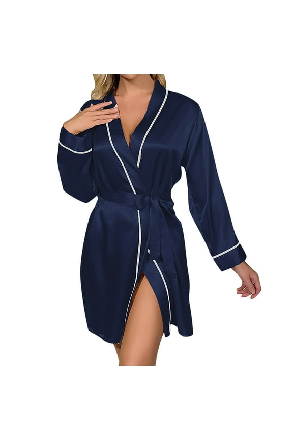 Robes for Women Clearance Women's Solid Color Strappy Bathrobe Sexy Home Clothing Can Be Worn Externally with Ice Silk Pajamas and Pajamas