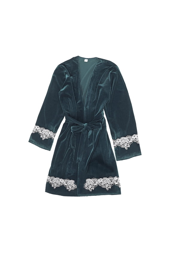 Robes for Women Plus Size 4X Nightgown Gold Velvet Pajamas Lace Robes Underwear Sleepwear Trousers