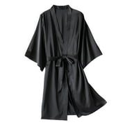 Lindreshi Robes for Women 4X Satin Silk Pajamas Women Nightdress Lingerie Robes Underwear Sleepwear Sexy