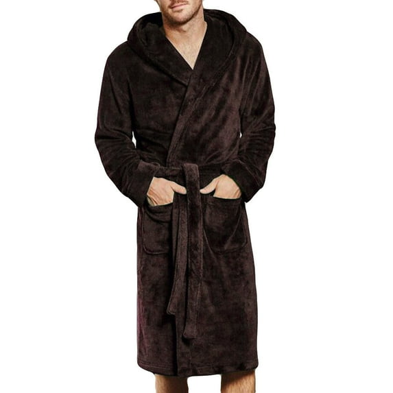 Lindreshi Robes for Women Plus Size 5X Men's Winter Lengthened Coralline Plush Shawl Bathrobe Long Sleeved Robe Coat