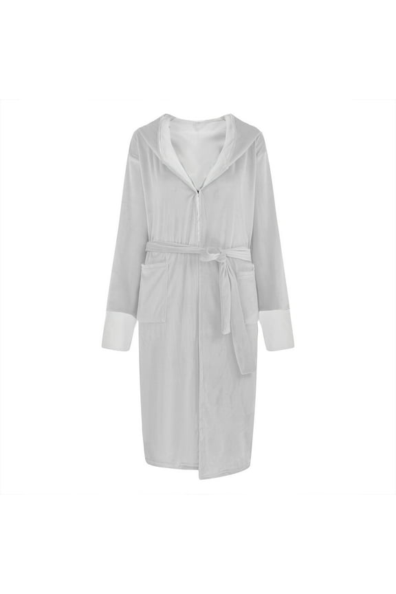 Robes for Women Plus Size 5X Unisex Winter Women Lengthened Plush Shawl Bathrobe Long Sleeve Robe Hooded Coat