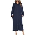thumbnail image 1 of Lindreshi Robes for Women with Hood Women's Casual Winter Leng Bathrobe Home Clothes Hood Long Sleeve Dress, 1 of 5