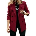 thumbnail image 1 of Lindreshi Shackets for Women 2023 Fall Women Thin Button Long Sleeve Tops Blouse Shirt Spring Models Solid Small Suit Top, 1 of 5
