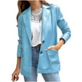 thumbnail image 1 of Lindreshi Shackets for Women 2023 with Pockets Women Casual Long Sleeve Solid Turndown Collar Buttons Fashion Coat, 1 of 7