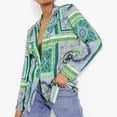 thumbnail image 1 of Lindreshi Shackets for Women 2023 with Pockets Women's Loose Casual Fashion Printed Long Sleeve Lapel Jacket Suit Coat, 1 of 7