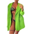 thumbnail image 1 of Lindreshi Shackets for Women 2023 with Pockets Women's Sexy Fashion V-Neck Solid Sleeve Pocket Cardigan Casual Outwear, 1 of 8