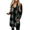 thumbnail image 1 of Lindreshi Shackets for Women 2025 Fall Women's Autumn and Winter Casual Plaid Shirt Medium Long Sleeve Coat Pocket Plaid Shirt Top, 1 of 6