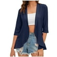 thumbnail image 1 of Lindreshi Shackets for Women Fall Women's Fashion Casual Spring and Summer Solid Color Half Sleeve Cardigan, 1 of 7