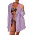 thumbnail image 1 of Lindreshi Shackets for Women with Pockets Women's Sexy Fashion V-Neck Solid Sleeve Pocket Cardigan Casual Outwear, 1 of 8