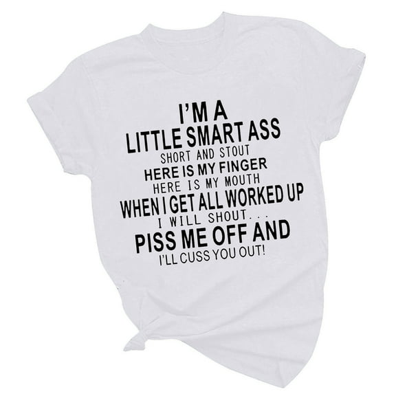 Lindreshi Short Sleeve Shirts for Women Unisex Funny Printed Pattern Casual Fashion Soild Color Short Sleeve Tops