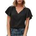 thumbnail image 1 of Lindreshi Short Sleeve Shirts for Women Women Summer Fashion Casual T-Shirt V-Neck Short Sleeve Tops Blouse, 1 of 6