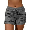 thumbnail image 1 of Lindreshi Shorts for Women Clearance Fashion Women Drawstring Casual Pocket Loose Printed Sports Shorts Pants, 1 of 5