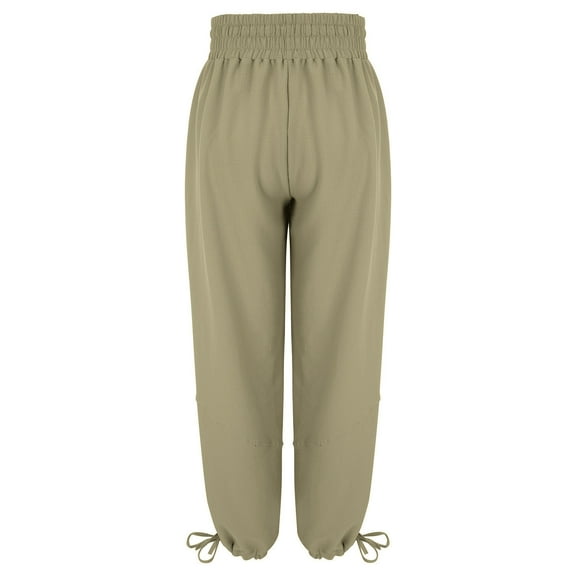 Lindreshi Shorts for Women Clearance Women's Casual Drawstring High Waist Long Pants Leggings Elastic Waist Pants with Pocket