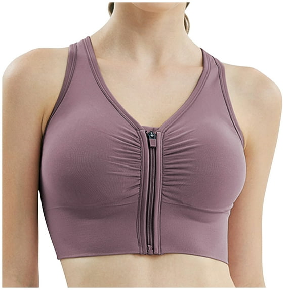 Lindreshi Sports Bras for Women Front Closure High Impact Front Zipper Sports Bra Bra Women Shockproof Running Fitness Yoga Vest Outer Wear