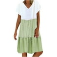 thumbnail image 1 of Lindreshi Summer Dresses for Women 2024 Fashion Women's Sexy Summer Casual Sleeveless Round Neck Solid Fork Opening Dress, 1 of 6