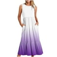 thumbnail image 1 of Lindreshi Summer Dresses for Women 2024 Women's Fashionable Sleeveless Pocket Round Neck Printing Loose Long Dress, 1 of 4