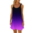thumbnail image 1 of Lindreshi Summer Dresses for Women 2024 Women's Round Neck Sleeveless Gradient Tie Dyed Beach Dress, 1 of 6