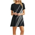 thumbnail image 1 of Lindreshi Summer Dresses for Women Clearance under 10.00 Fashion Women's Dresses Summer Casual Rounk Neck Short Sleeve Printing Dress, 1 of 6