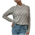 thumbnail image 1 of Lindreshi Sweaters for Women Clearance Women's Winter Collar Strapless Sweater Women's Halter Neck Hollow Fashion Sweater Tops, 1 of 7
