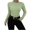 thumbnail image 1 of Lindreshi Sweaters for Women Trendy Clearance Fashion Women Solid Long Sleeve Pullove Turtleneck-Neck Casual Sweater Tops, 1 of 8