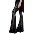thumbnail image 1 of Lindreshi Sweatpants Women Clearance Women's Fashion Sequins Solid Wide Leg High Waist Loose And Comfortable Pants, 1 of 9