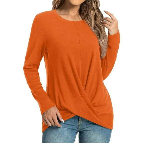 Lindreshi Sweatshirt for Women Loose Fit Women's Fall Winter Casual T-Long Sleeve Tunic Tops Front Crewneck Blouse Pullover