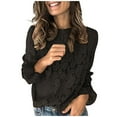 thumbnail image 1 of Lindreshi Sweatshirts for Women Clearance Woman's Solid Color Loose Casual Fashion Lace Long Sleeve T-Shirt Tops, 1 of 8