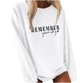 thumbnail image 1 of Lindreshi Sweatshirts for Women Clearance Women's Printed Round Neck Pullover Long Sleeved Casual Women's, 1 of 4