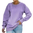thumbnail image 1 of Lindreshi Sweatshirts for Women Deals Women's Loose T-Shirt Long Sleeves Blouse Round Neck Casual Tops Sweatshirt, 1 of 4