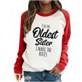 thumbnail image 1 of Lindreshi Sweatshirts for Women Women Fashion Print Long Sleeve T-Shirt Long Sleeve Splicing Top, 1 of 4