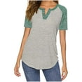 thumbnail image 1 of Lindreshi T Shirts for Women Women's Fashion Casual V-Neck Short Sleeve Loose Comfortable Blouse Tops, 1 of 9
